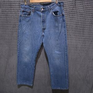 Levis 501 Light Wash Jeans 38x30 VTG 90s Retro Button Fly Distressed Grunge Work